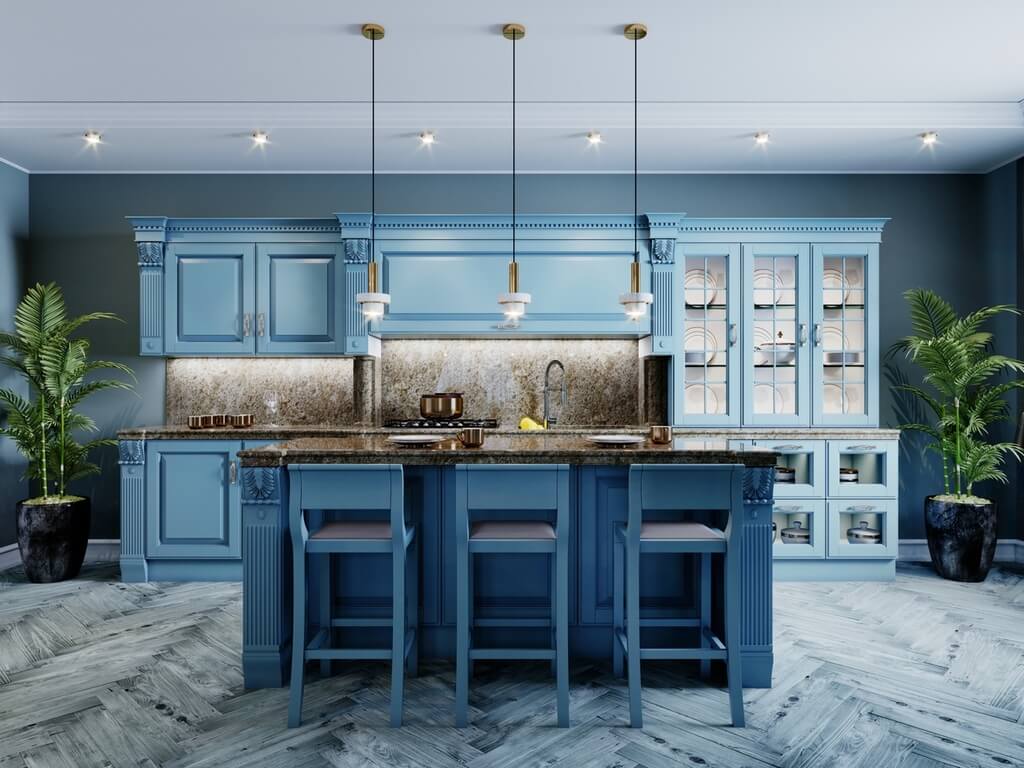 Blue Cabinet for Small Kitchens 