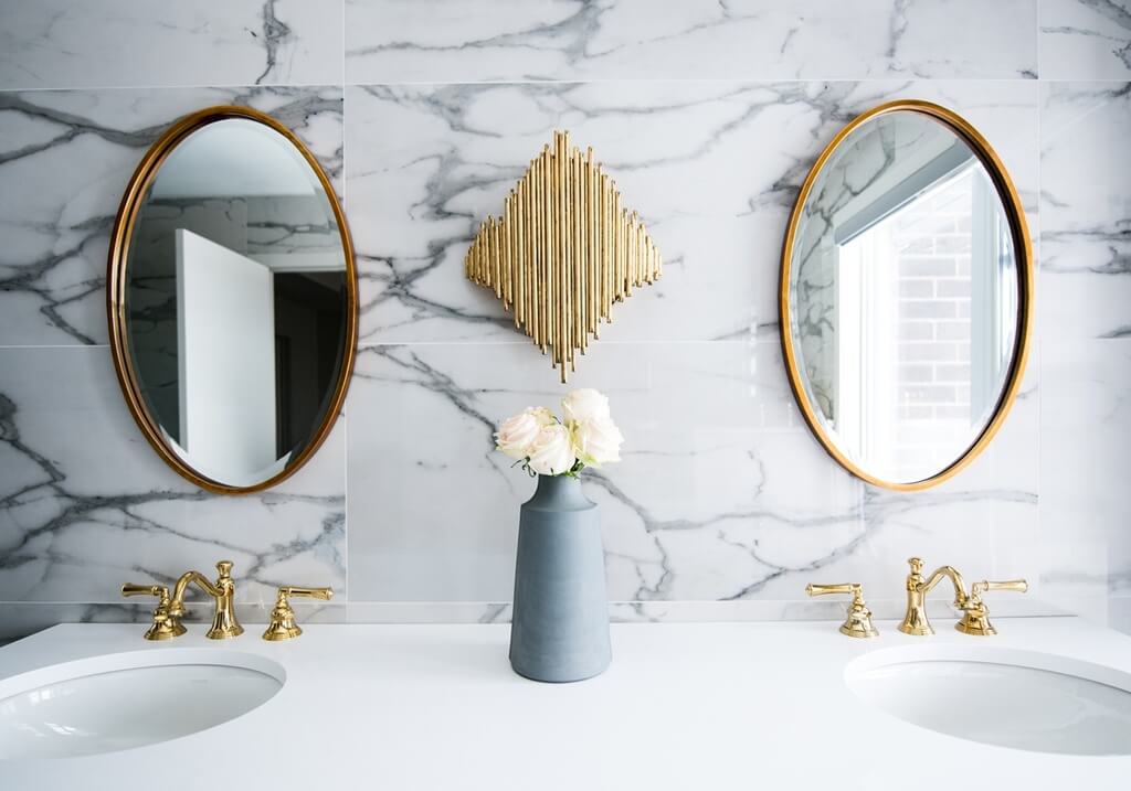 Irregular Mirrors Bathroom Design