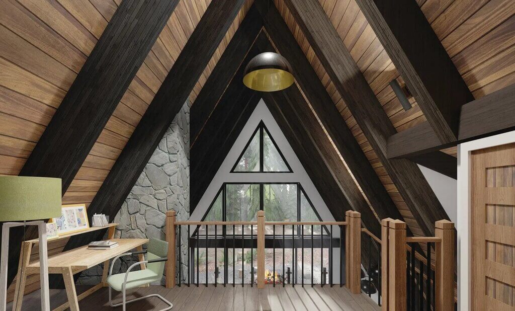 a frame house interior