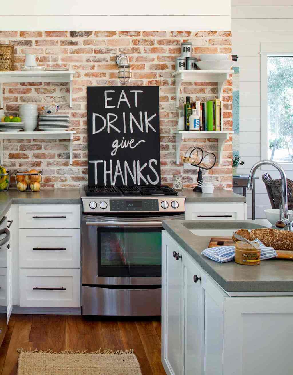 Industrial Brick Backsplash