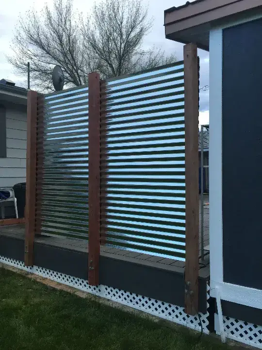 Corrugated Metal privacy fence ideas 