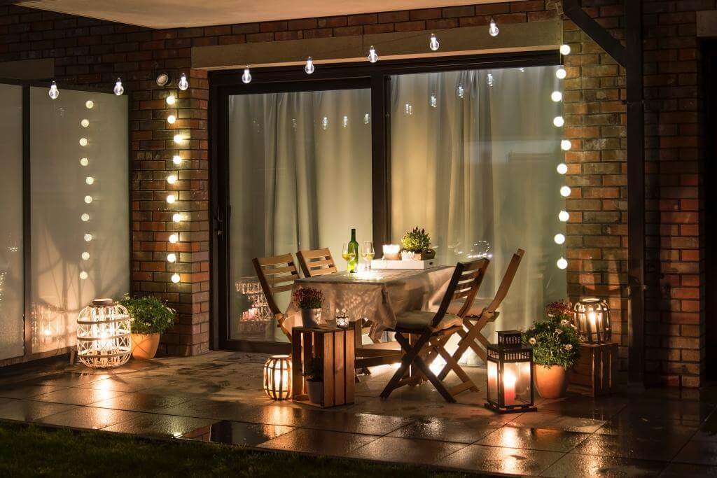 Peaceful Patio with Lanterns