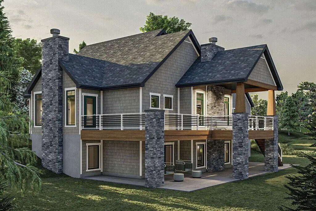 Lake House with Cathedral Ceiling