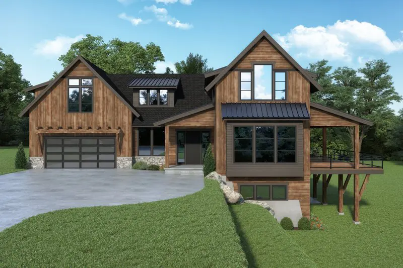 Two Story House Plan with Upper Deck