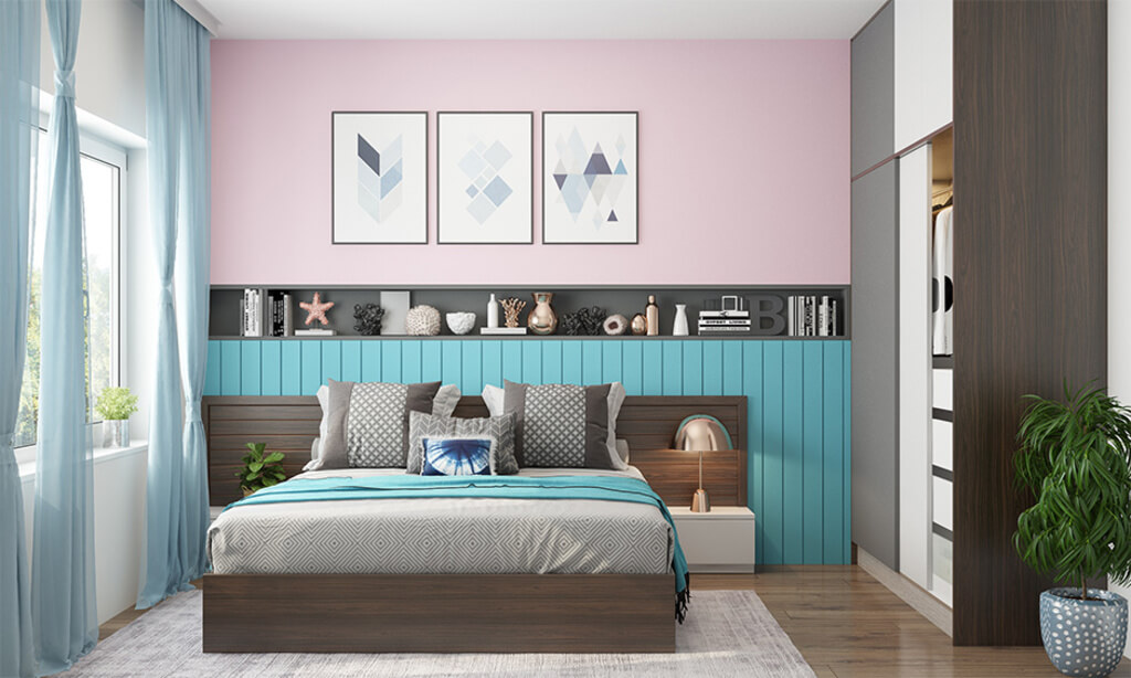 Pink and Teal Bedroom Walls