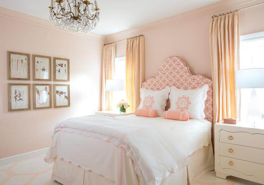 Peach and White Bedroom Walls