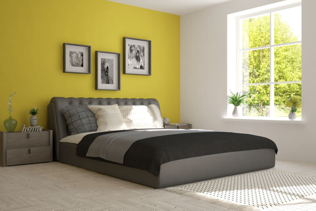 Yellow and Cream Bedroom Walls