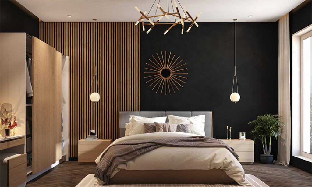 Black and Brown Bedroom Walls