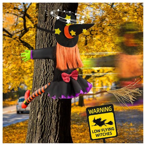 Crashing Witch Outdoor Decor For Halloween