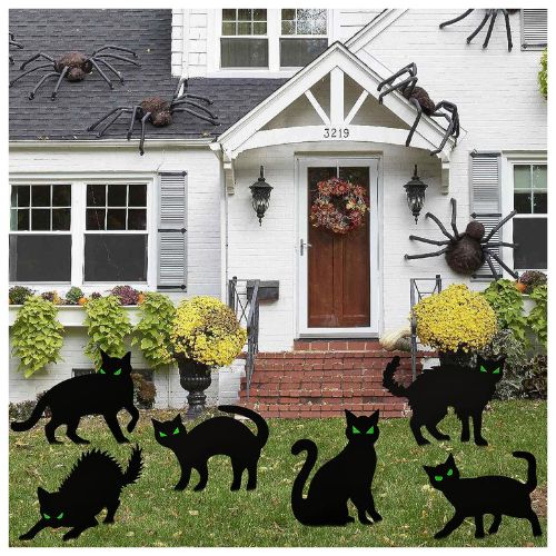 Creepy Halloween Black Cat Decorations