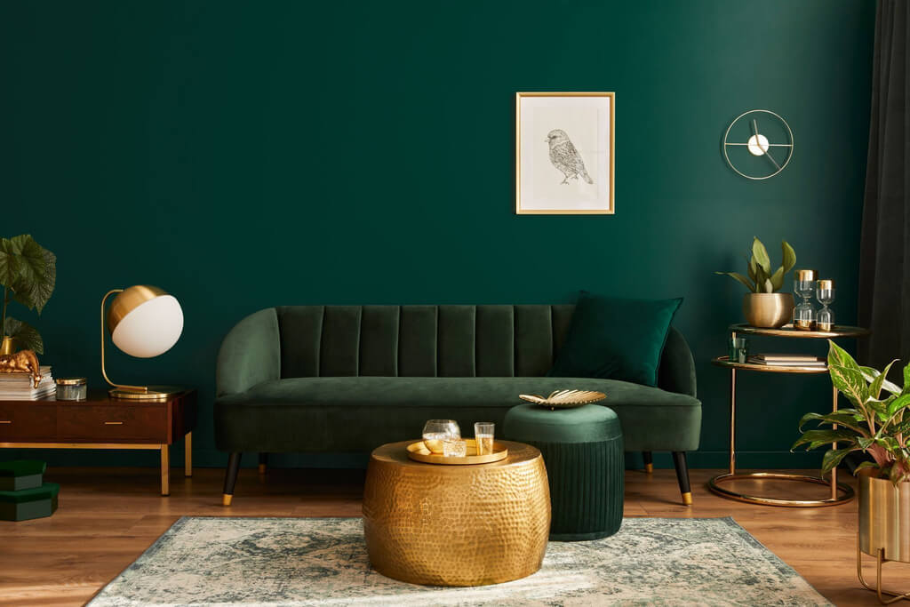 Gold and Emerald Green interior