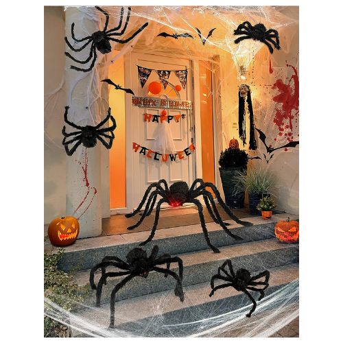 HOPOCO Halloween Plush Spiders Pack of 6 Pack