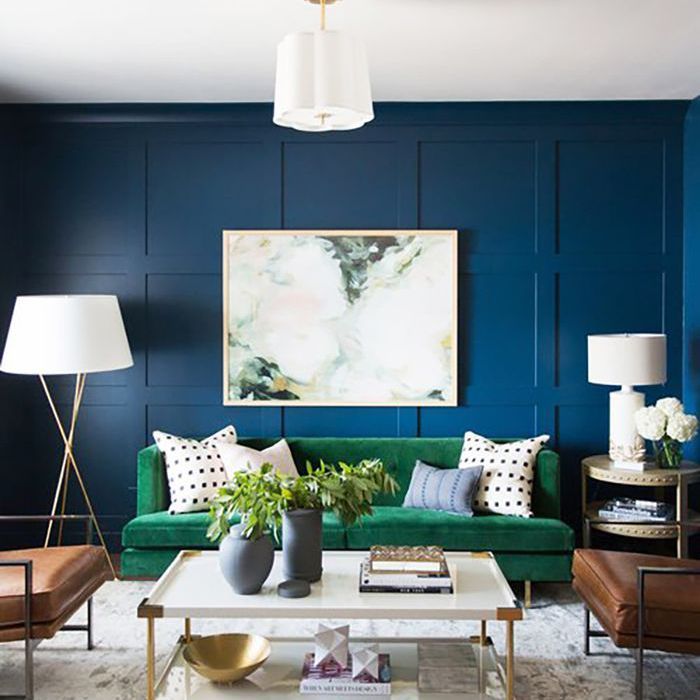 Indigo and Blanket Green interior