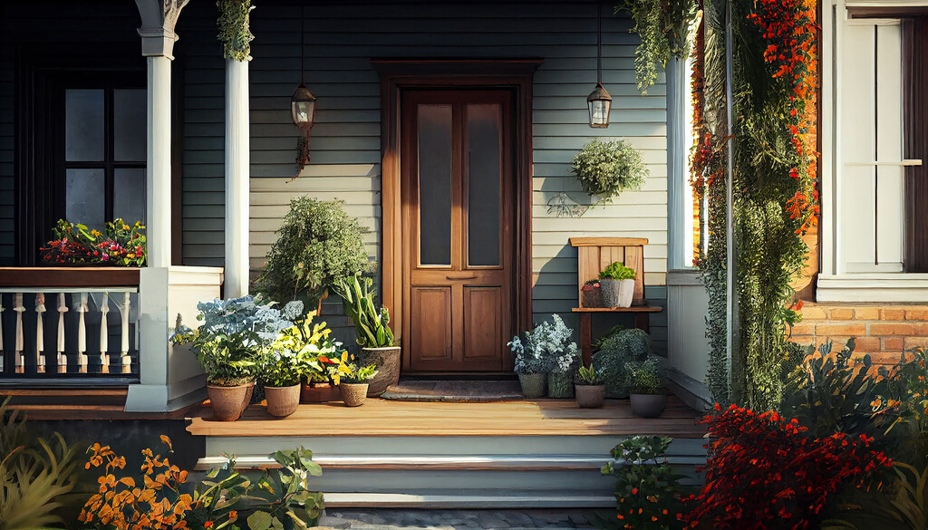 Green Front porch design