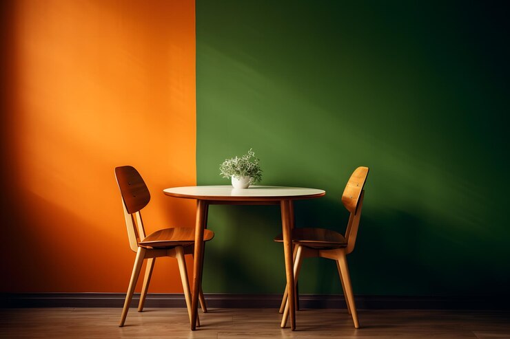 Orange and Dark Green interior