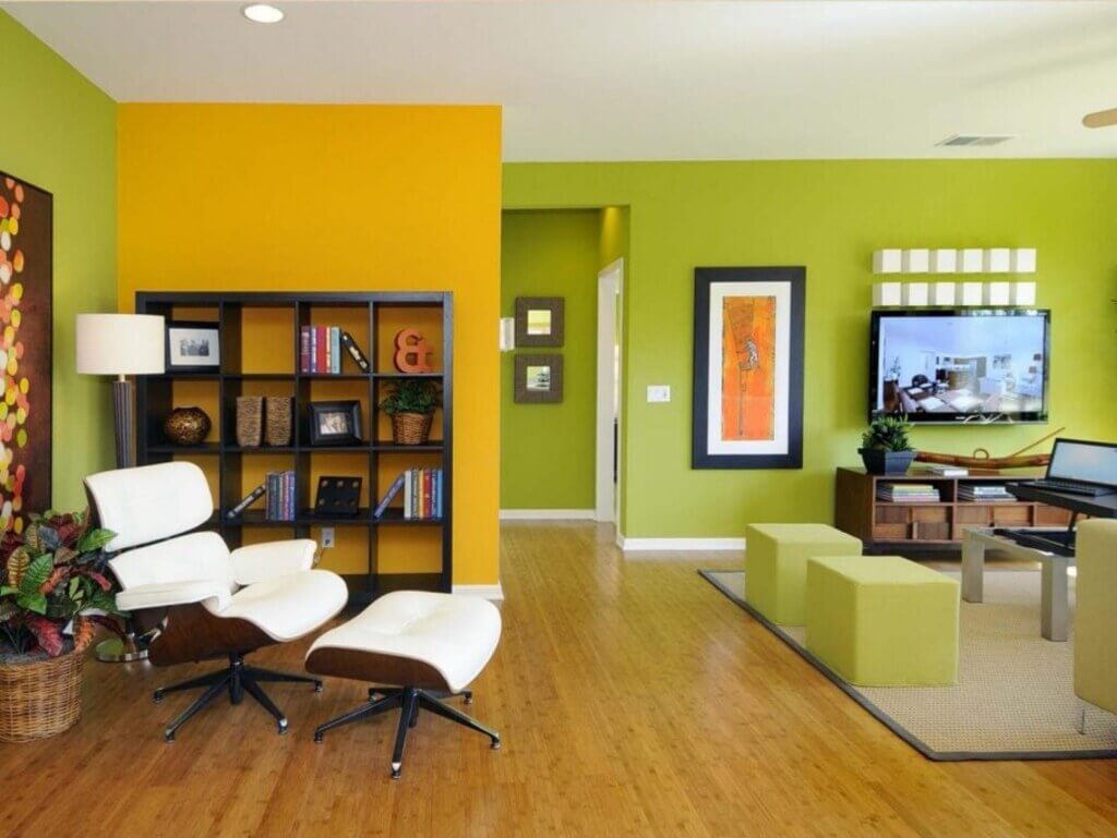 Pear Green and Banana Yellow interior
