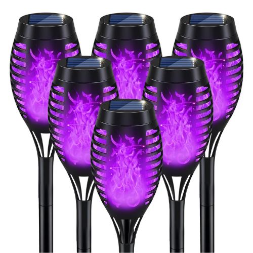 Purple Flickering Flame Solar Torch Lights