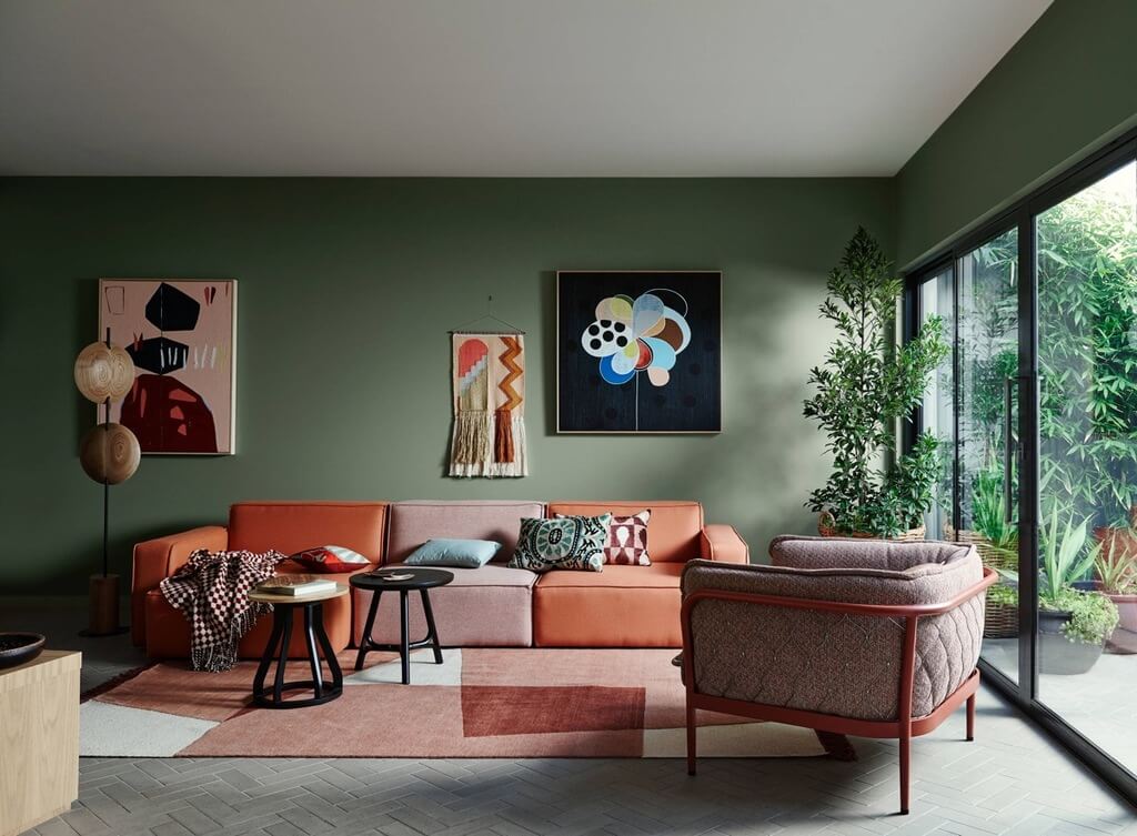 Sage Green and Dark Green interior