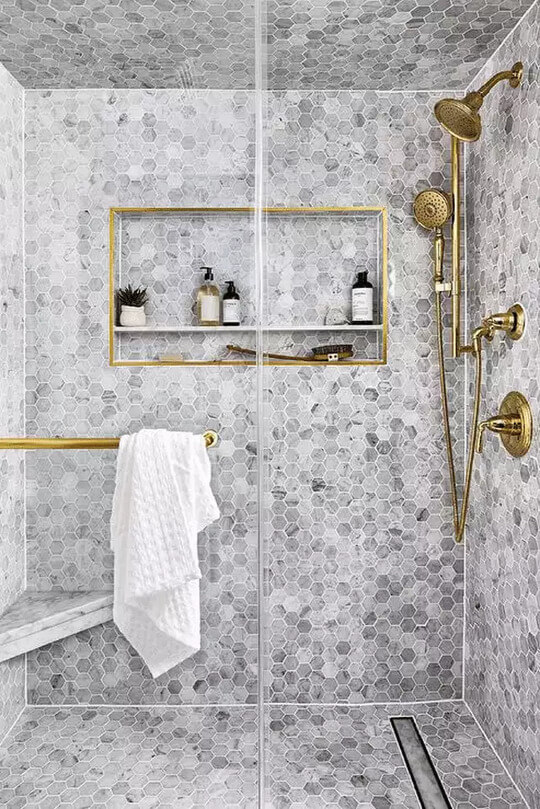 Small Hexagon Shower Tiles