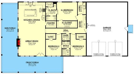 3 Bed Barndominium Farmhouse design idea