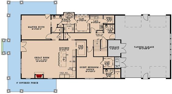 5 Bedroom Barndominium Plan with Expansion