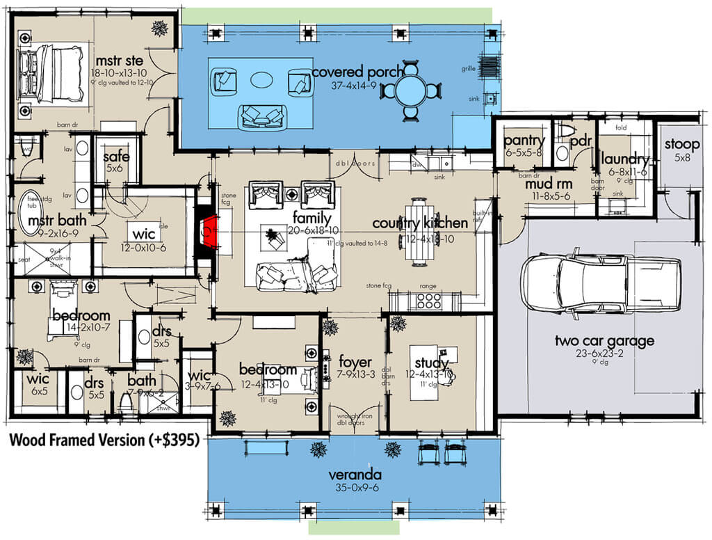 Modern Farmhouse with 3 Bedrooms design