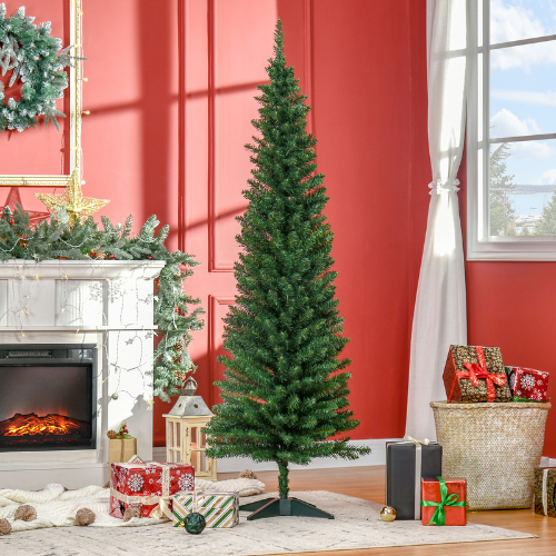 HOMCOM 6 ft Artificial Pencil Christmas Tree