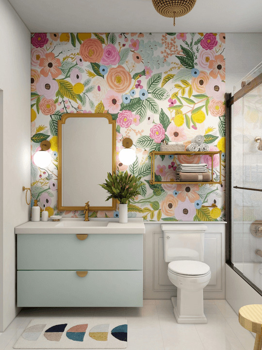 Slide through Wallpapers in bathroom