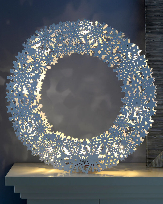 Glowing Snowflake Wreath