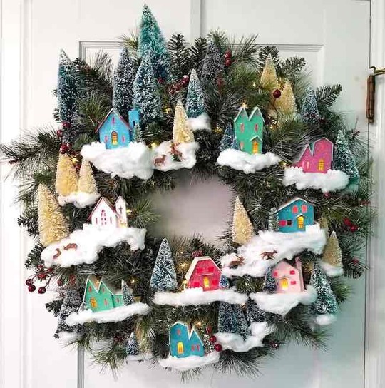 Paper Houses Wreath