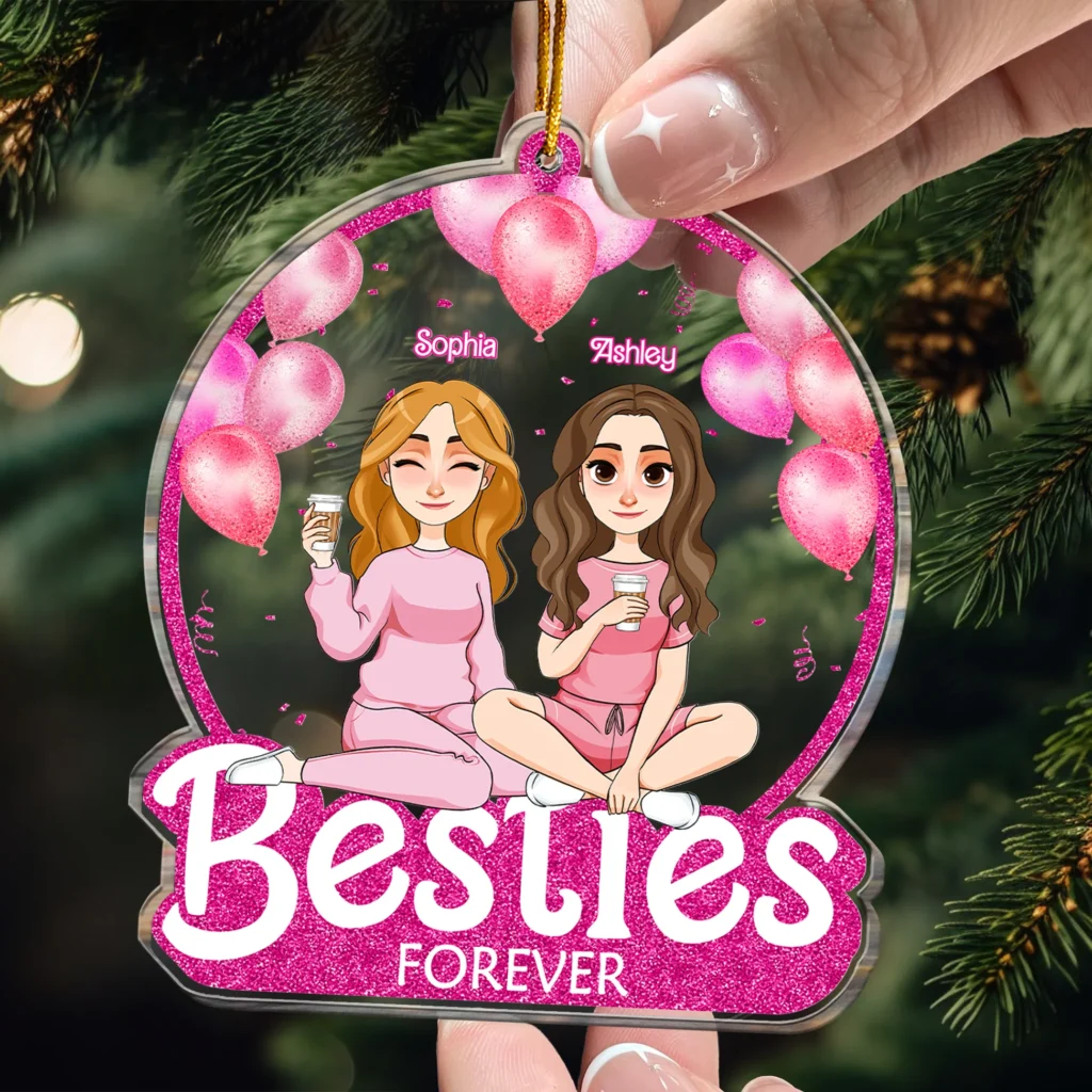 Personalized Pink Family Ornaments