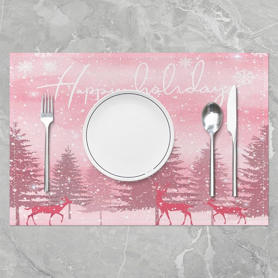 Pink and Silver Placemats 