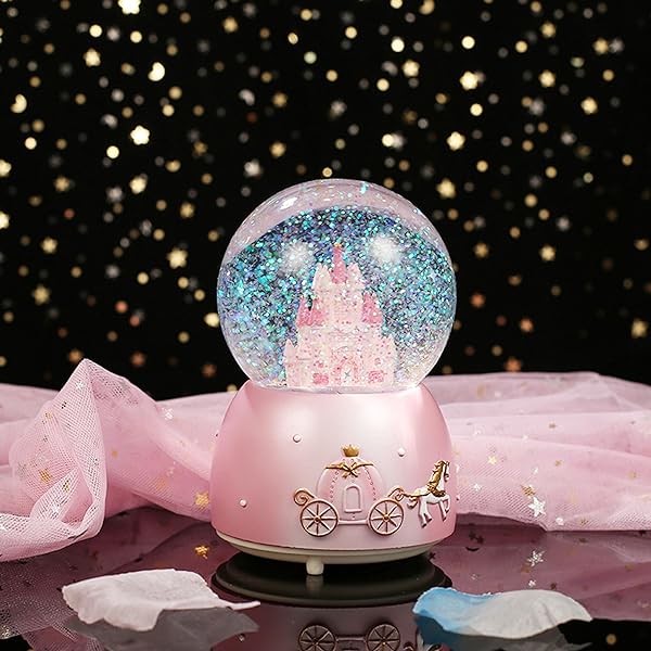 Snow Globes with Tiny Pink Figurines