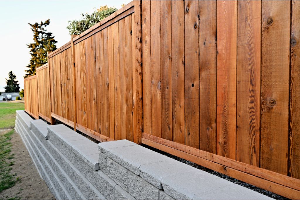 wooden retaining wall
