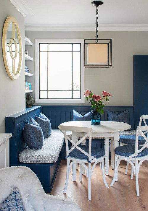 Authentic Blue and White Paired Breakfast Nook