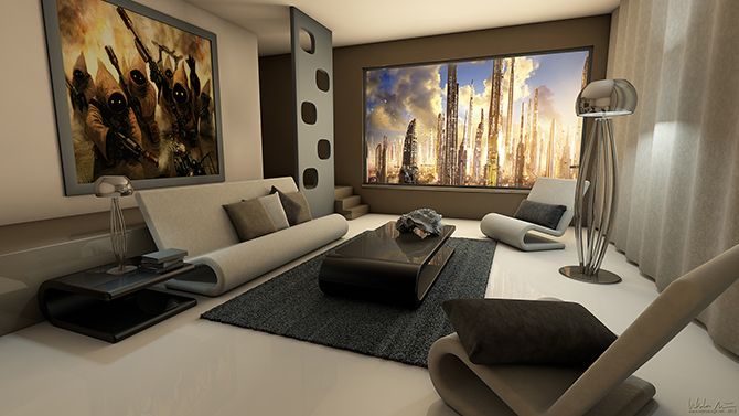Ethereal Futurism living room