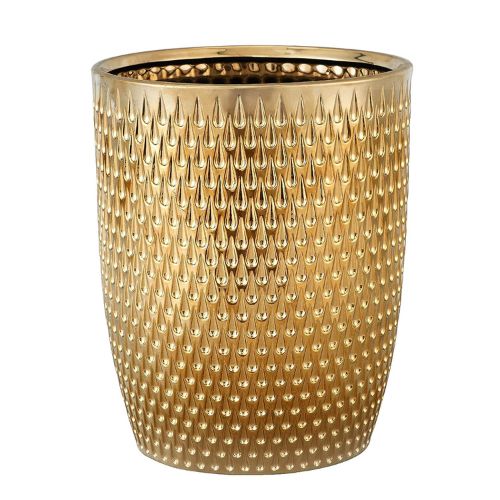Golden Small Trash Can Wastebasket Garbage Container Bin