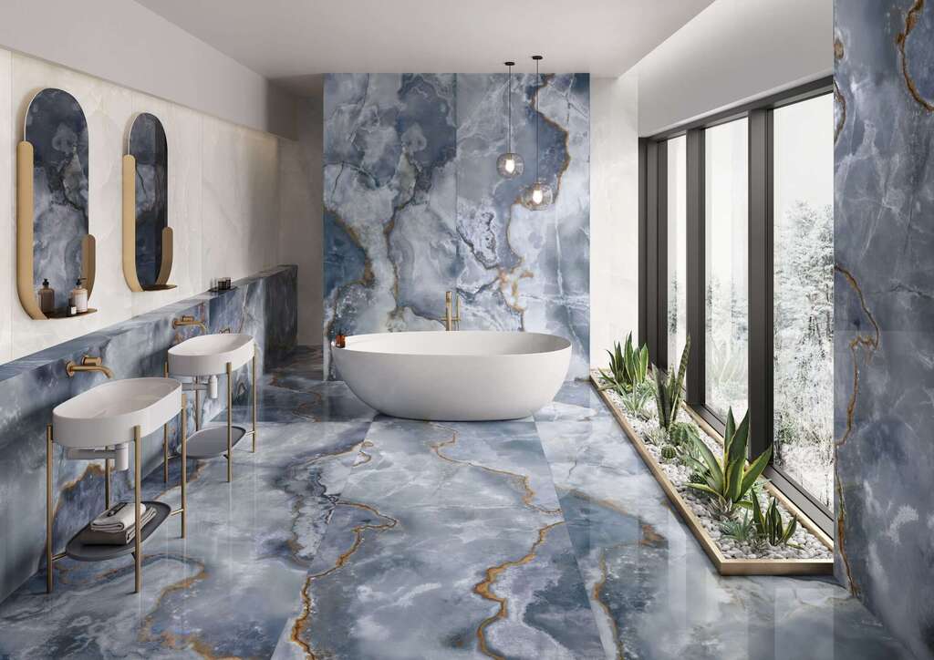 Marble Tiles scaled in bathroom