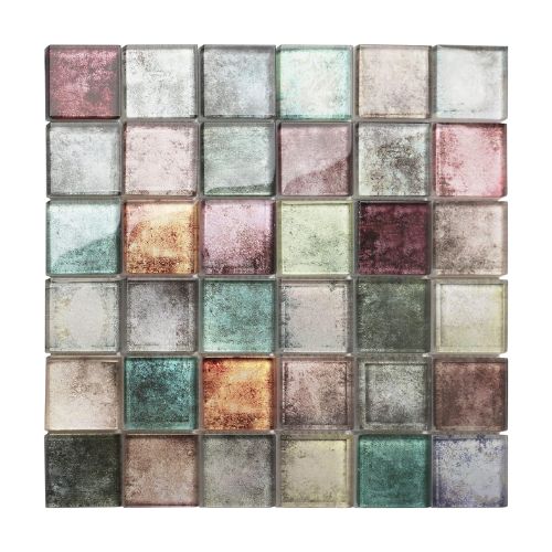 Parrotile Antique Glass Squared Tile Glazed