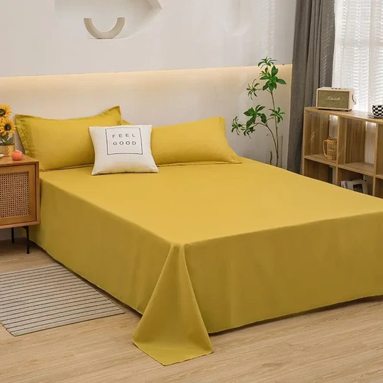 Textiles in a single solid color bedroom