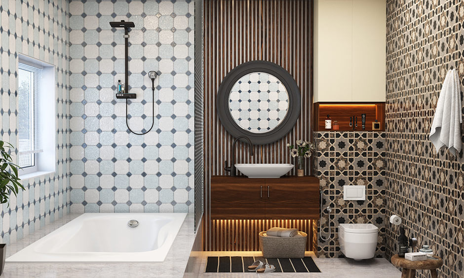 Tiles with uncommon patterns for bathroom