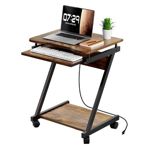 ZERDER Small Computer Desks with Power Outlet