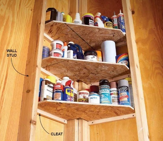 clever corner shelves garage