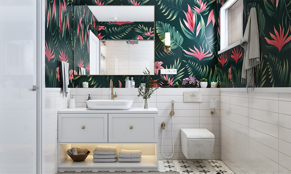 floral wallpaper for bathroom walls