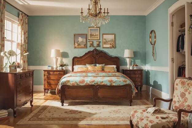 retro revival vintage bedroom