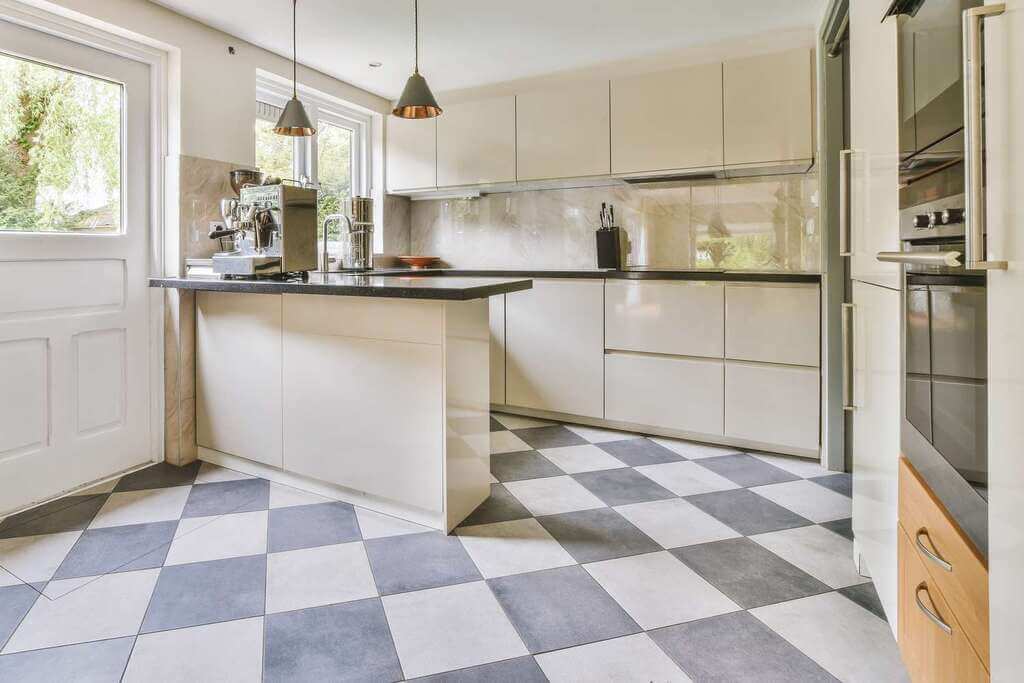 Ceramic tiles in kitchen