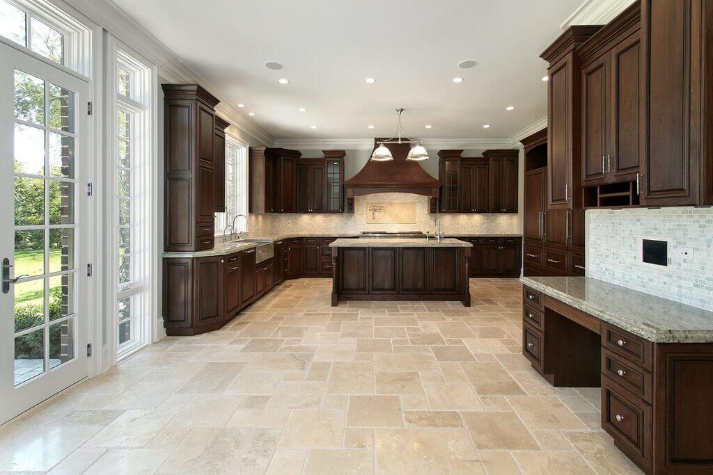 Natural stone tile in kitchen