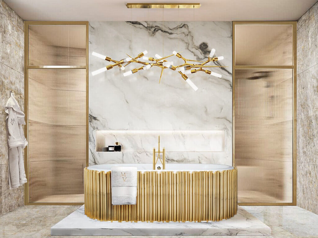 White And Gold Bathroom Designs