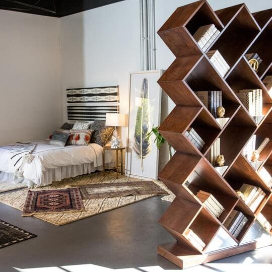 Wooden Blocks Used as a Room Divider