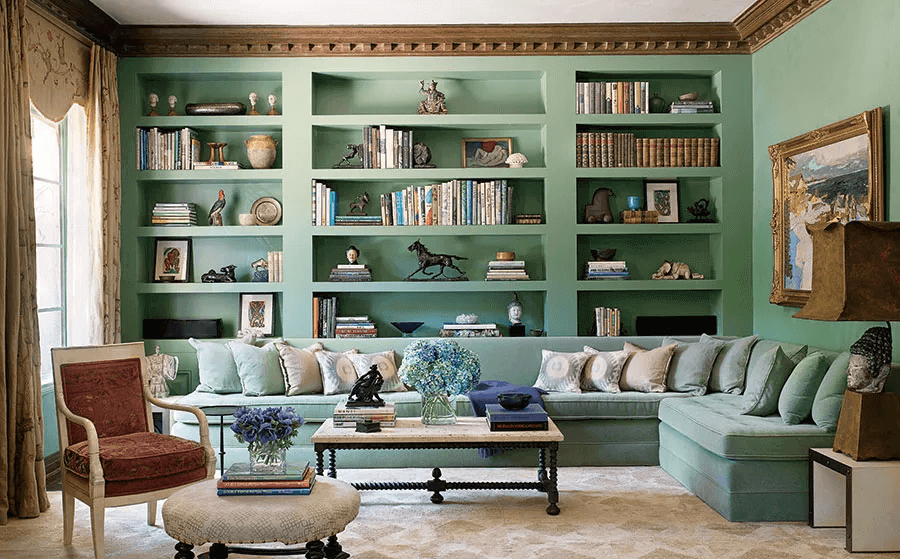 bookcase in living room